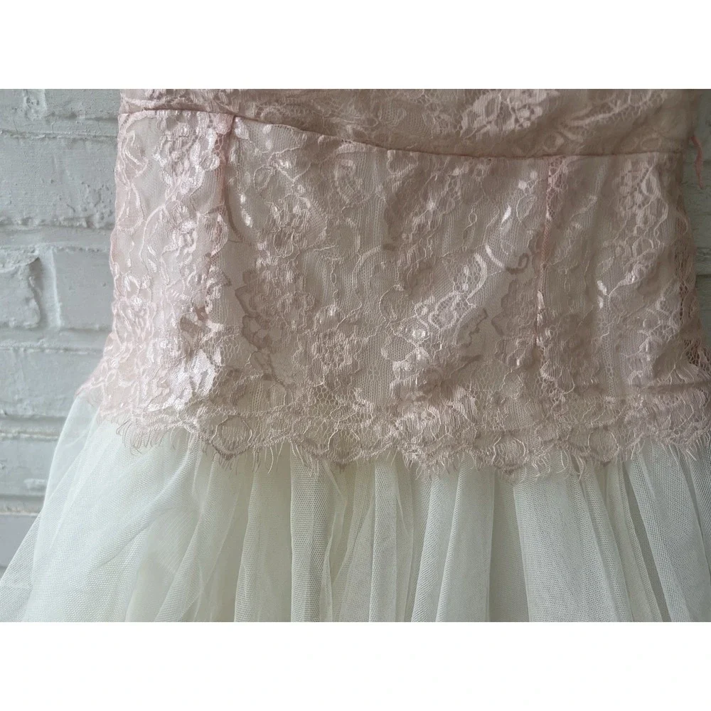 Chantilly Place Girls Size 14 Dress Pink Lace Drop Waist Tulle Formal Pageant